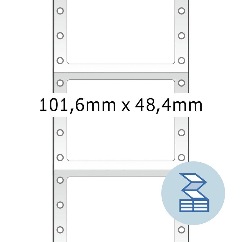 Computeretiketten endlos 1-bahnig – 101,6 x 48,4 mm