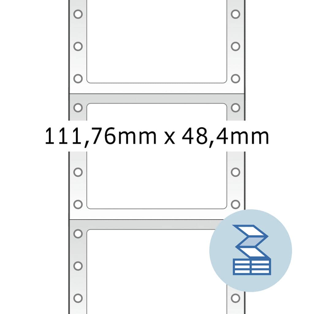 Computeretiketten endlos 1-bahnig – 111,76 x 48,4 mm