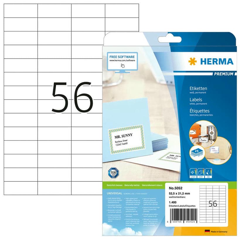 Premium Etiketten – 52,5 x 21,2 mm