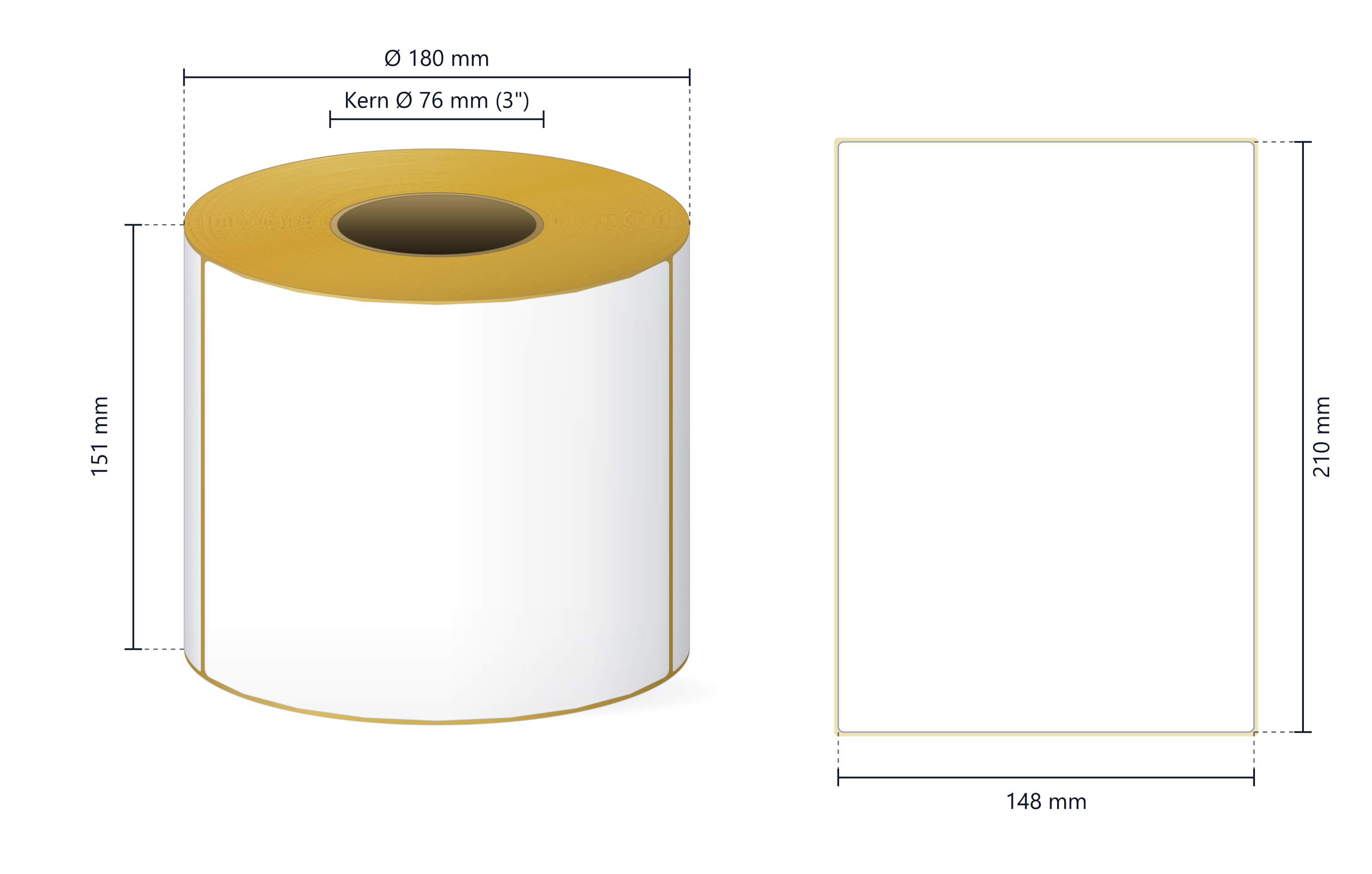 Rollenetikett Thermo ECO, 148x210 mm | 820 Etiketten/Rolle
