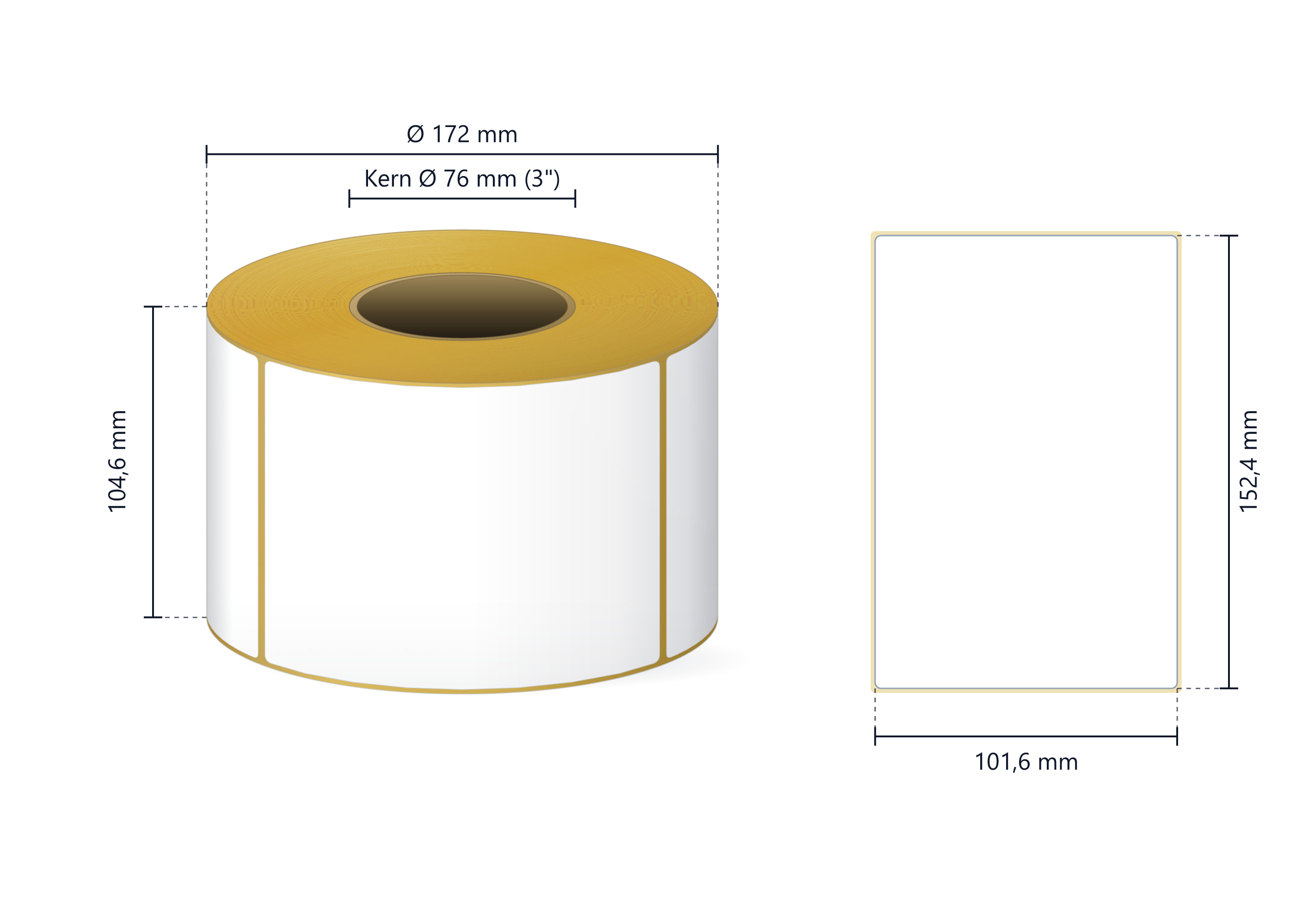 Rollenetikett Thermo ECO, 101.6x152 mm | 980 Etiketten/Rolle