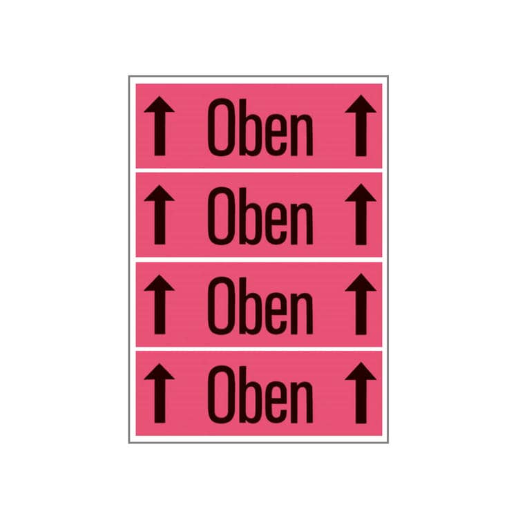 Versandzettel ""Oben"" leuchtrot – 39 x 118 mm