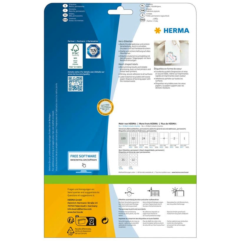 Premium Herz-Etiketten – D 60 mm