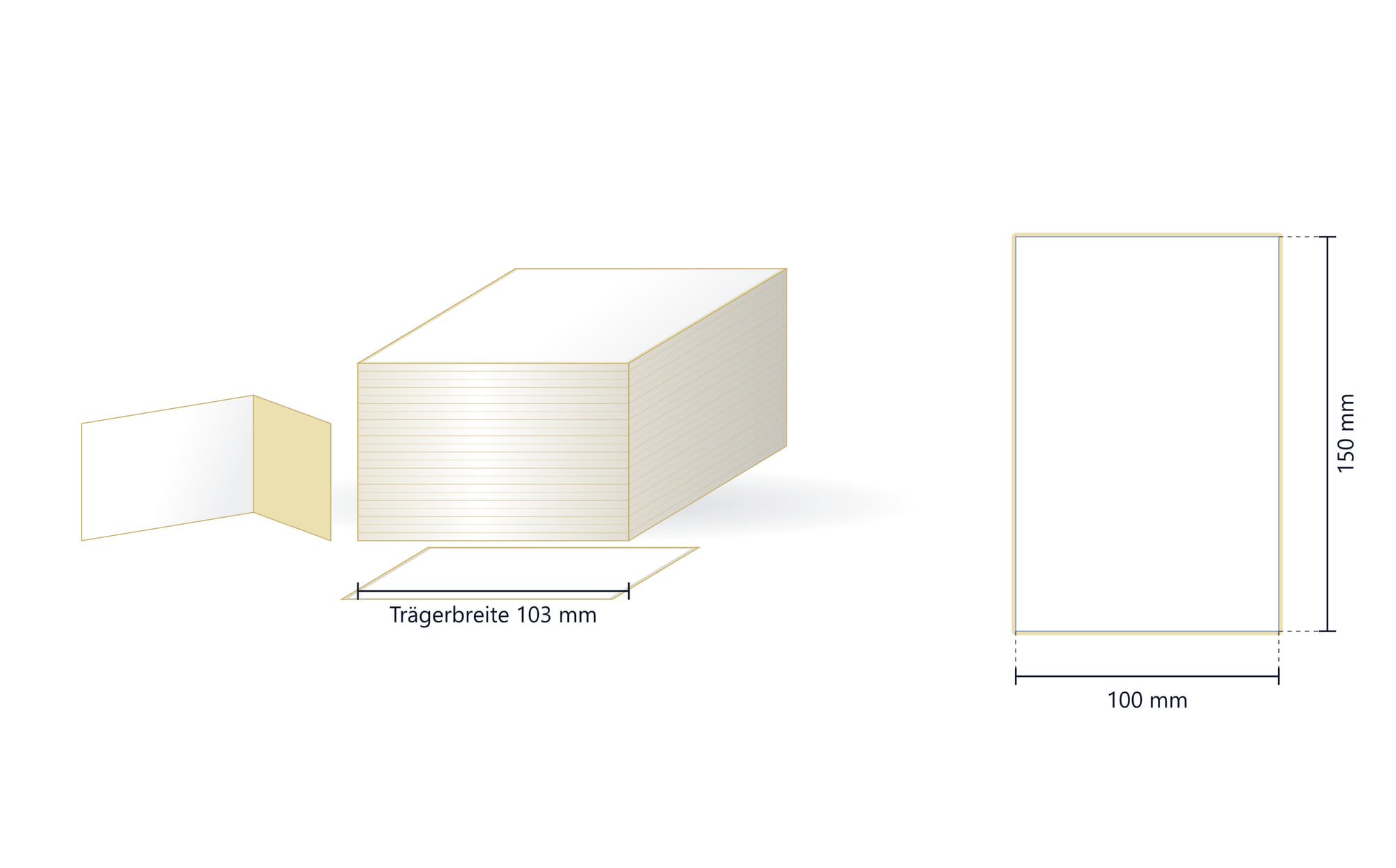 Falzetikett Thermo ECO, 100 x 150 mm | 2000 Stk. je VPE
