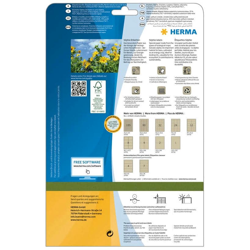 Etiketten aus Silphie-Papier, naturbraun – 105 x 148 mm