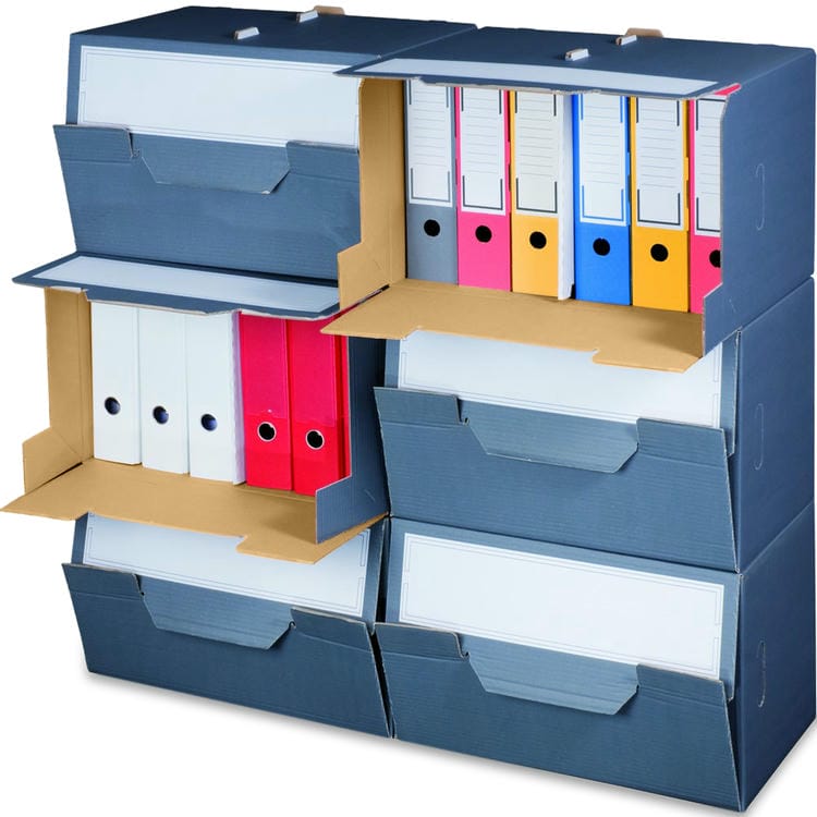 Archivbox für Ordner mit Frontklappe, farbig (504x325x305 mm)