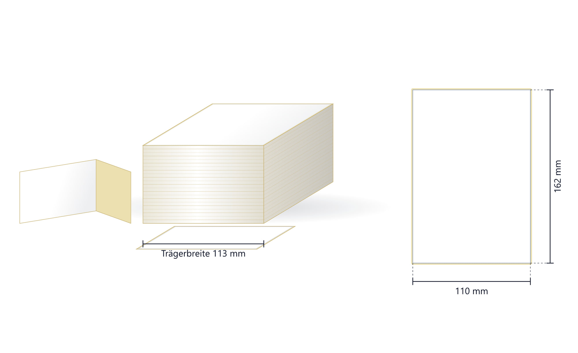 Falzetikett Thermo ECO, 110 x 162 mm | 2000 Stk. je VPE