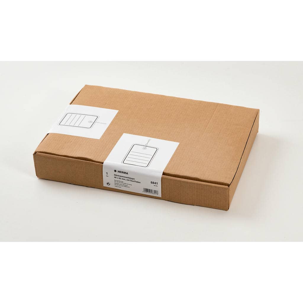 Stückwarenanhänger mit Öse/Faden, 1000 St. – 48 x 65 mm