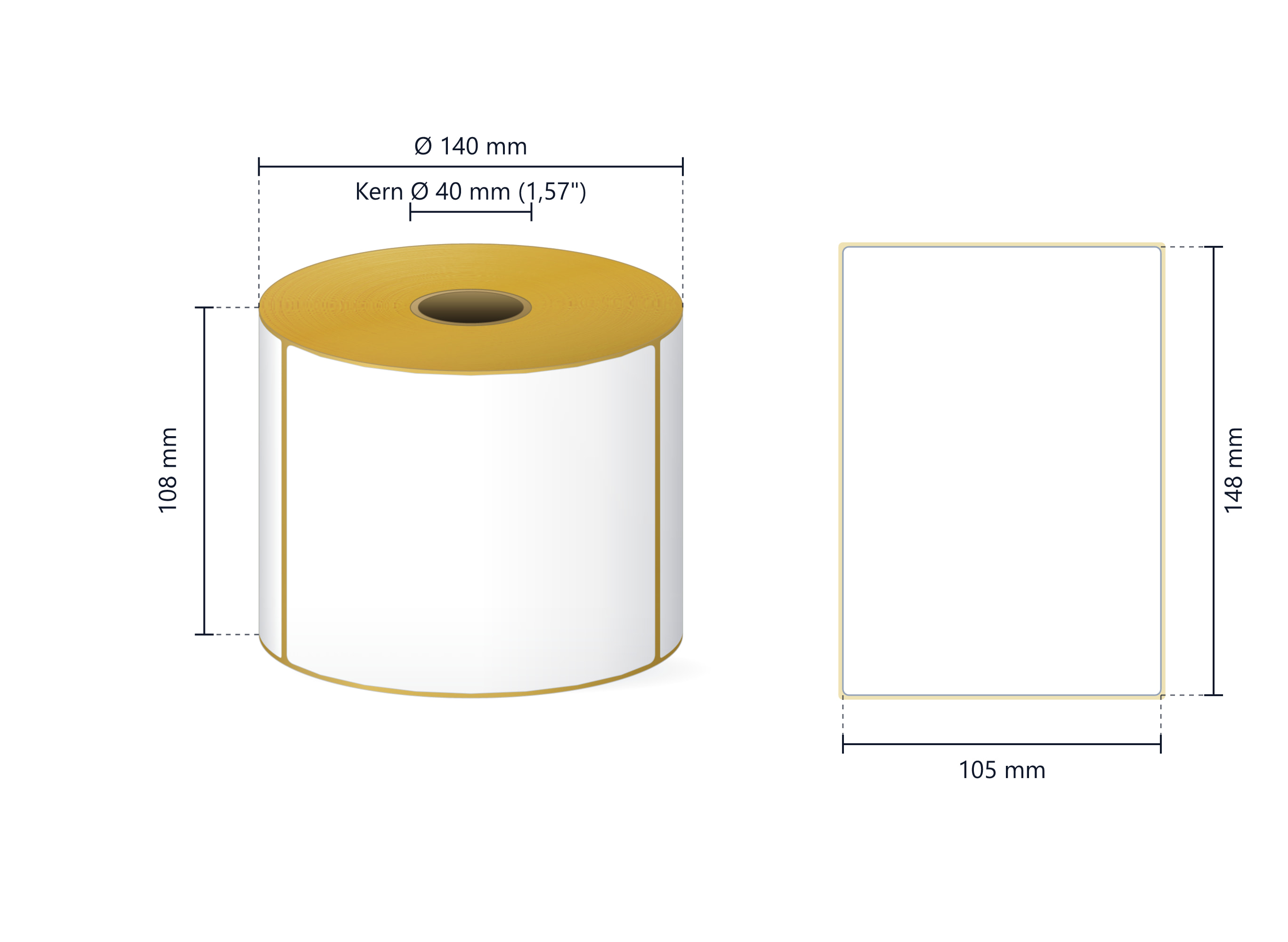 Rollenetikett Thermo ECO, 105x148 mm | 750 Etiketten/Rolle