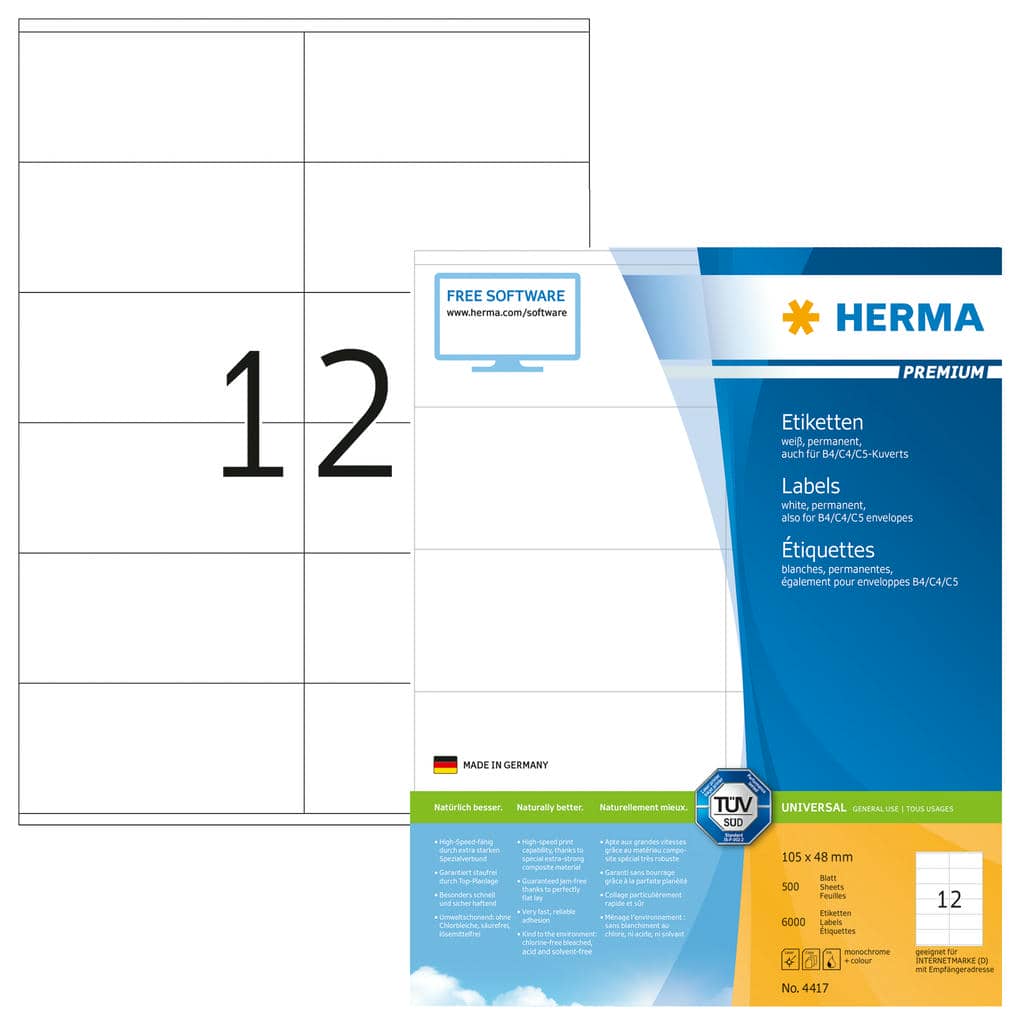Premium Etiketten – 105 x 48 mm