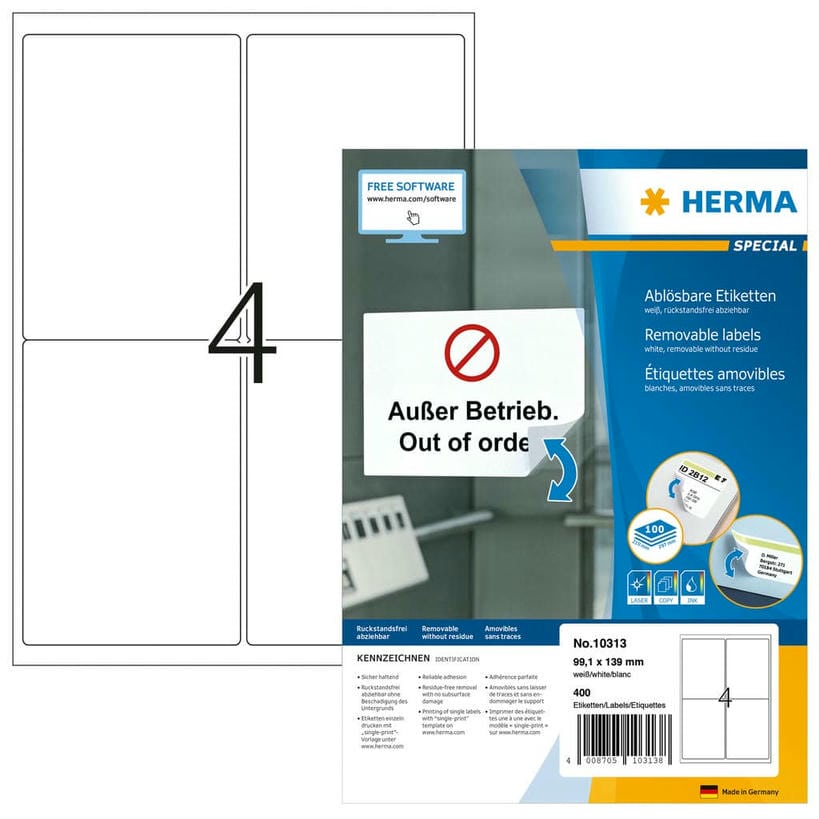 Adressetiketten, blickdicht, ablösbar