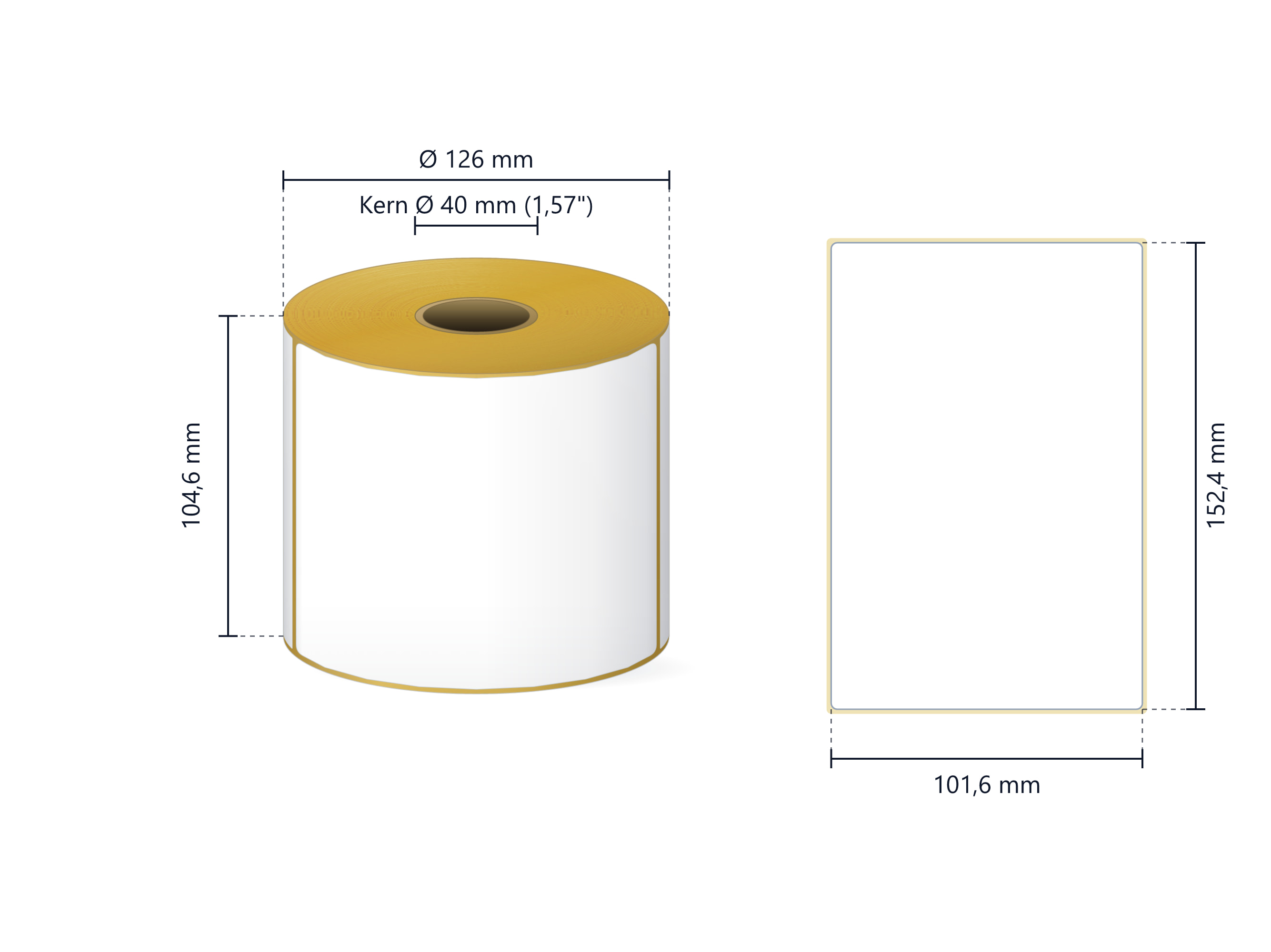 Rollenetikett Thermo ECO, 101.6x152 mm | 320 Etiketten/Rolle