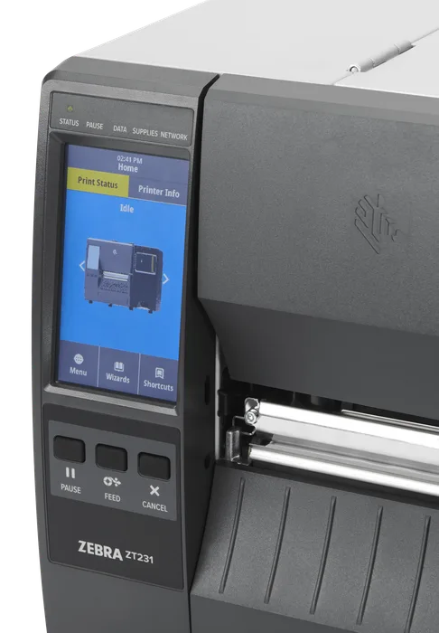 Etikettendrucker Zebra ZT231, Thermotransfer, 8 Punkte/mm (203dpi), Display, EPL, ZPL, ZPLII, USB, USB-Host, RS232, BT (BLE), Ethernet