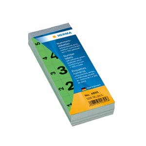 Nummernblock 1-500, grün, selbstklebend – 28 x 56 mm
