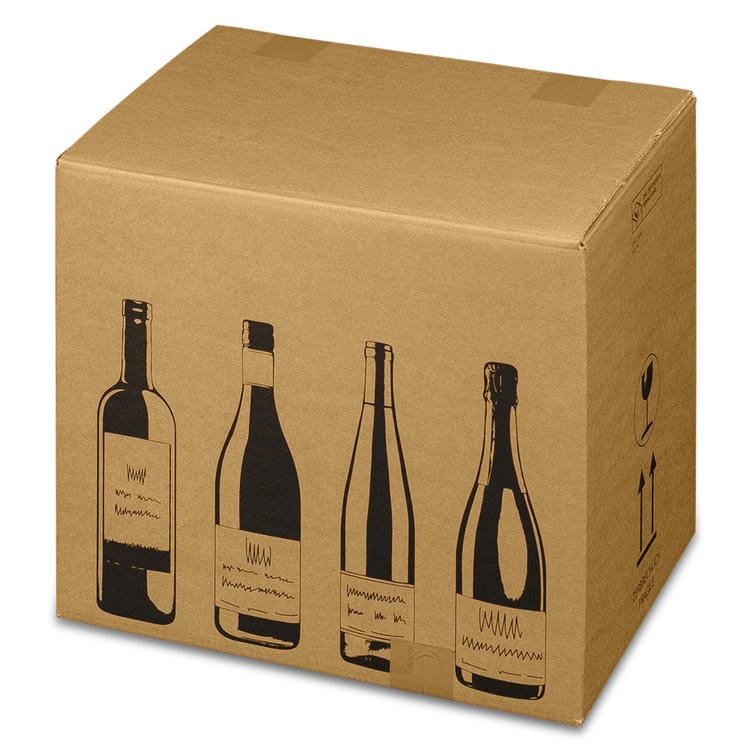 Versandkarton für Weinflaschen, Retail-Sets inkl. Einlage (420x305x368 mm)