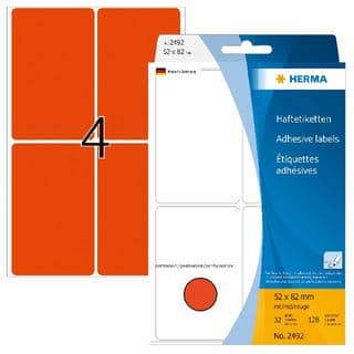 Vielzwecketiketten rot – 52 x 82 mm