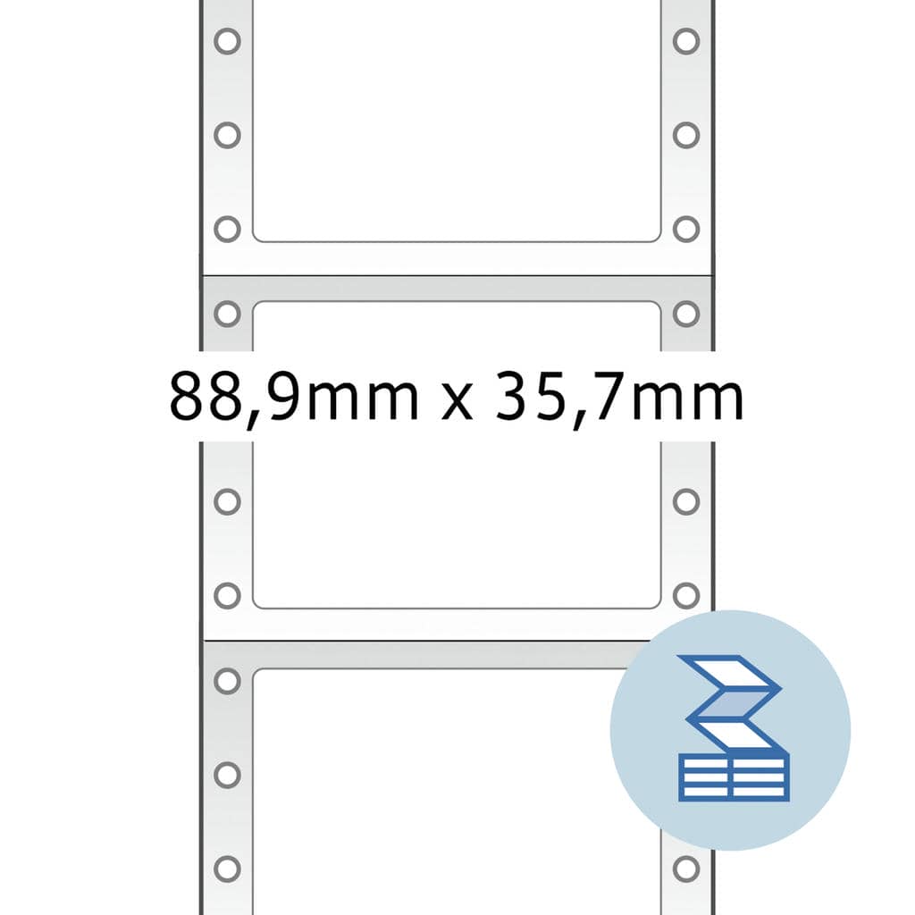 Computeretiketten endlos 1-bahnig – 88,9 x 35,7 mm