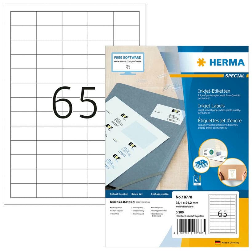 Inkjet-Etiketten – 38,1 x 21,2 mm