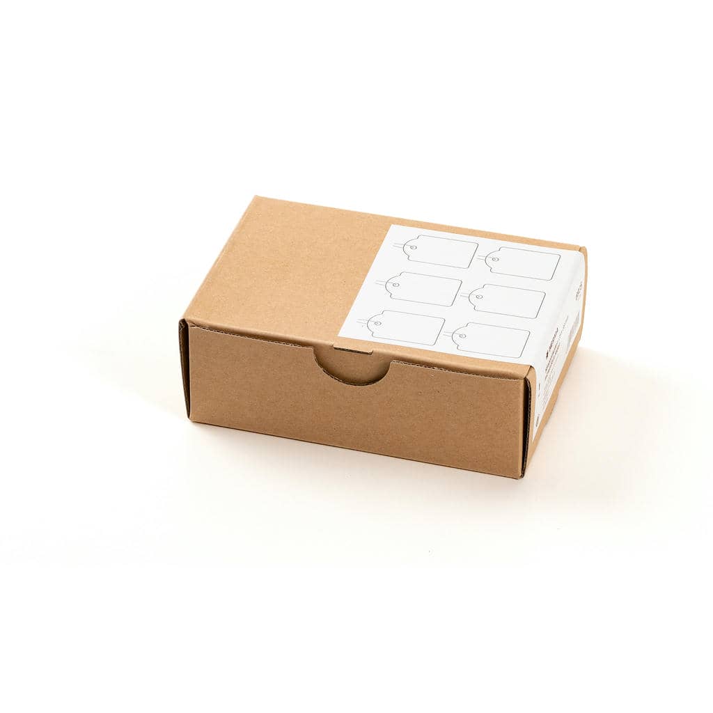 Hängeetiketten mit Faden weiß, 1000 St. – 25 x 38 mm