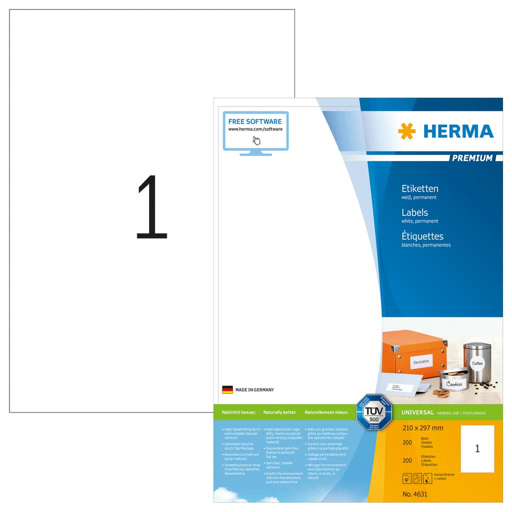 Premium Etiketten – 210 x 297 mm
