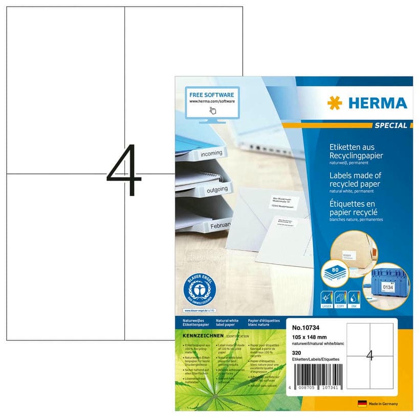 Etiketten aus Recyclingpapier