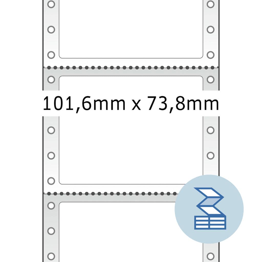 Computeretiketten endlos 1-bahnig – 101,6 x 73,8 mm