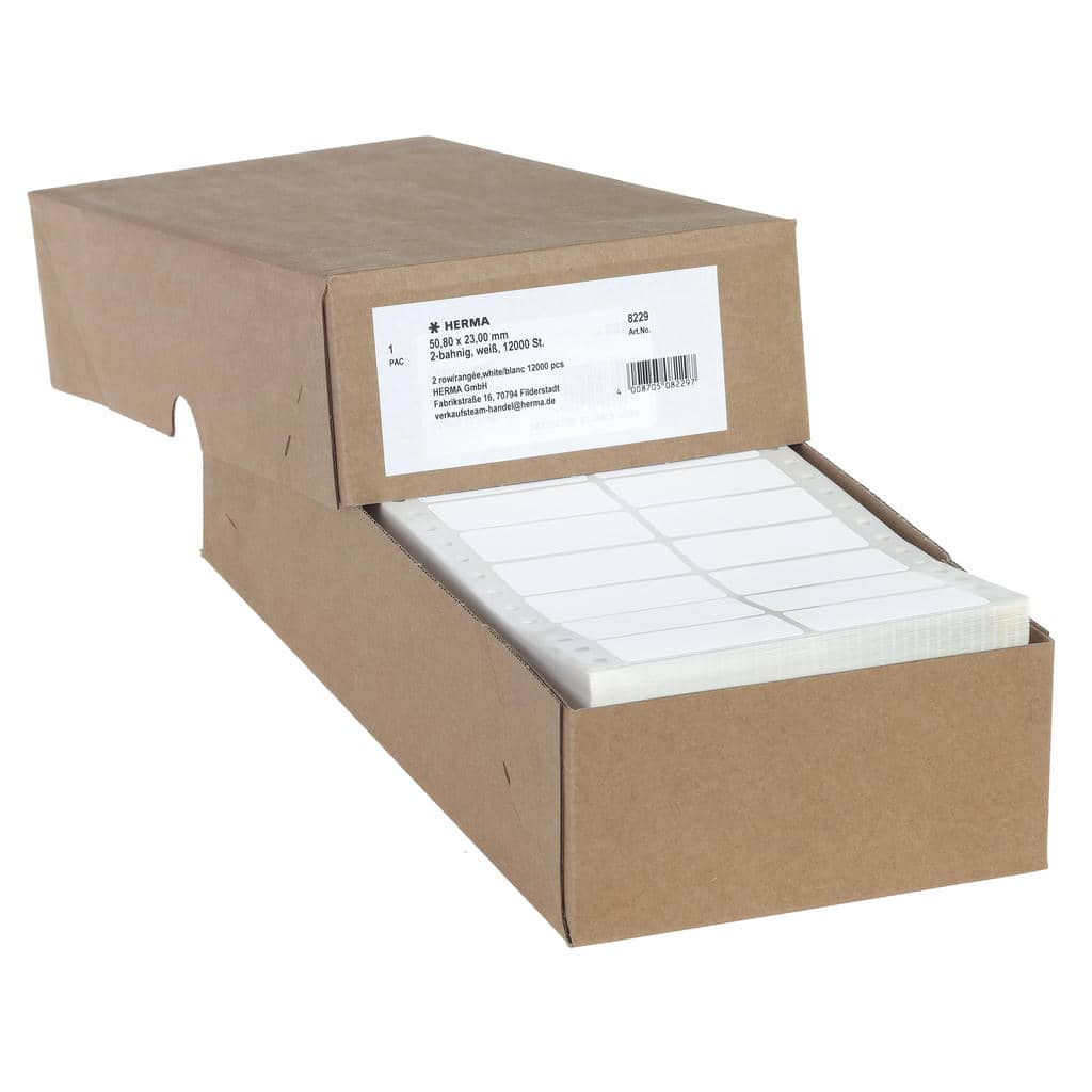 Computeretiketten endlos 2-bahnig – 50,8 x 23,0 mm