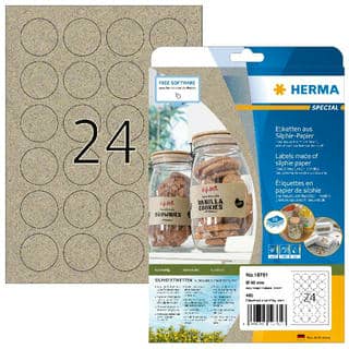 Etiketten aus Silphie-Papier, naturbraun – D 40 mm