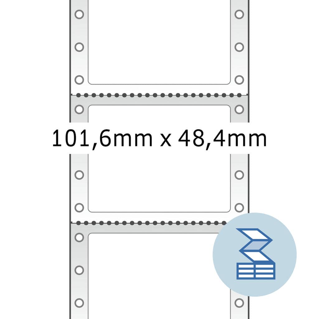 Computeretiketten endlos 1-bahnig – 101,6 x 48,4 mm