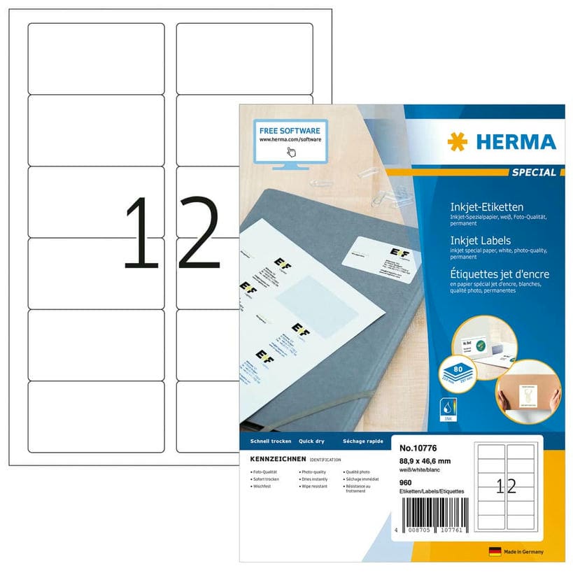 Inkjet-Etiketten – 88,9 x 46,6 mm
