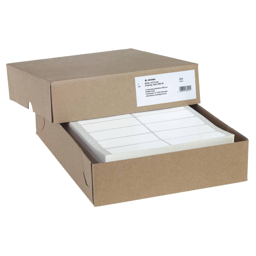 Computeretiketten endlos 2-bahnig – 88,9 x 35,7 mm