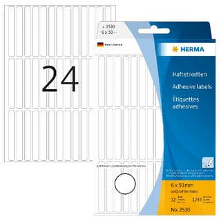 Vielzwecketiketten weiß – 6 x 50 mm