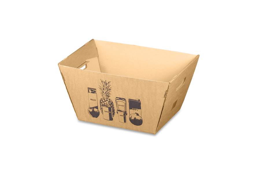 Einkaufskorb aus Wellpappe (500x330x260 mm) - Braun