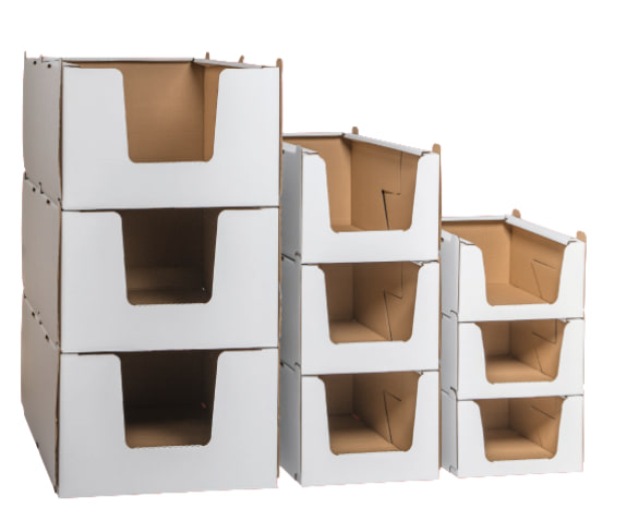 Stapelbehälter aus Wellpappe - Größe M - 587x382x281mm