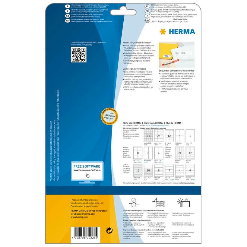 Korrektur-/AbdeckEtiketten, blickdicht – 97 x 42