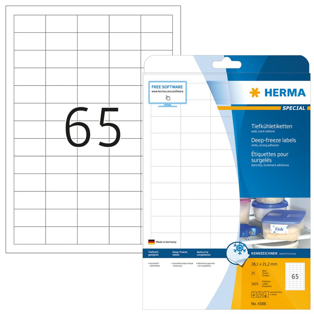 TiefkühlEtiketten, tiefkühlfest – 38,1 x 21,2 mm