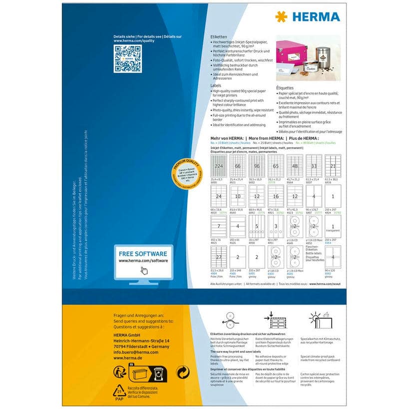 Inkjet-Etiketten – 88,9 x 46,6 mm