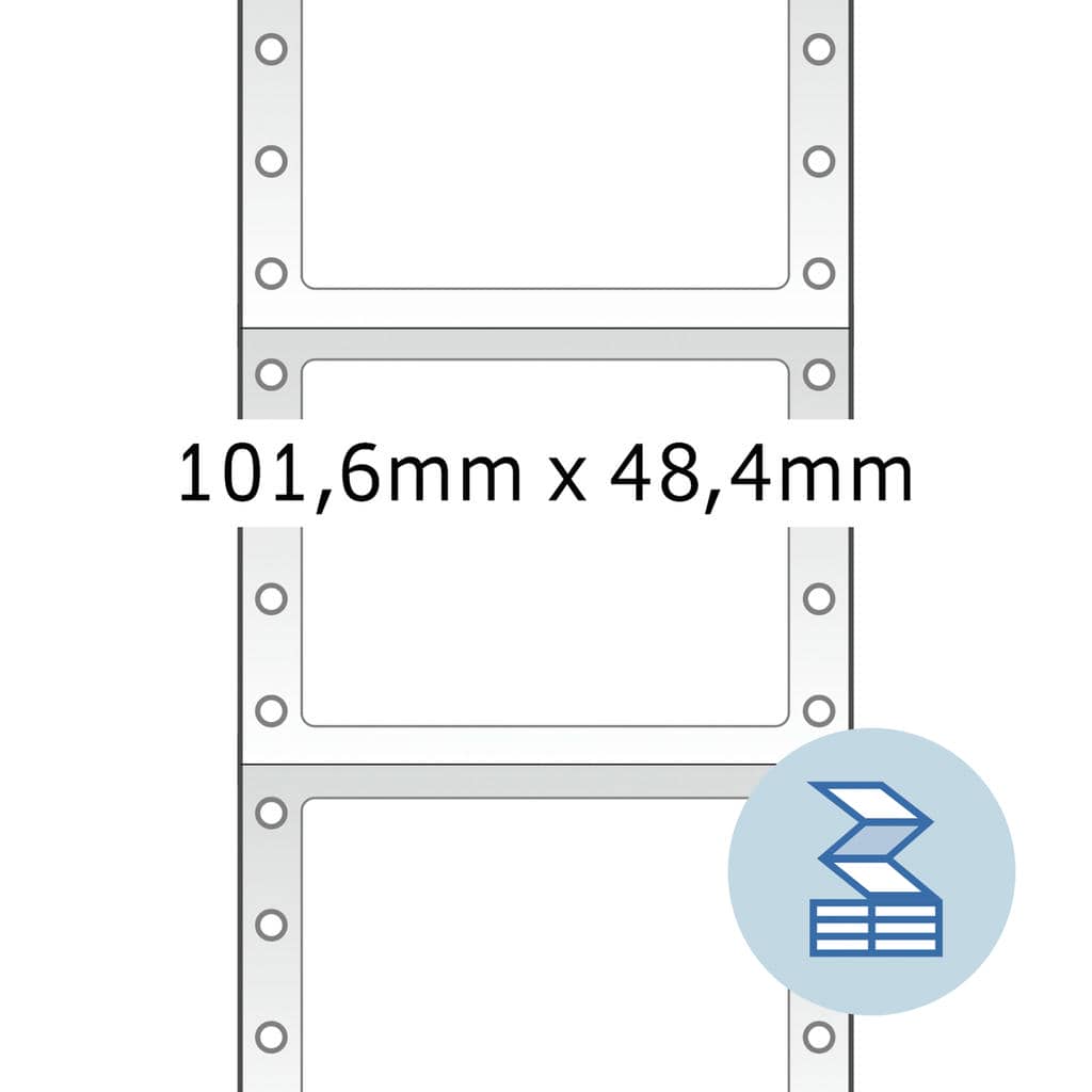 Computeretiketten endlos 1-bahnig – 101,6 x 48,4 mm