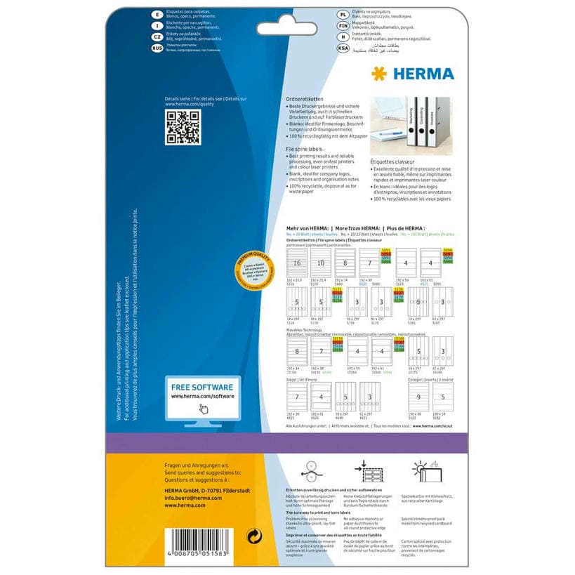 Ordner-Etiketten, blickdicht – 34 x 297 mm
