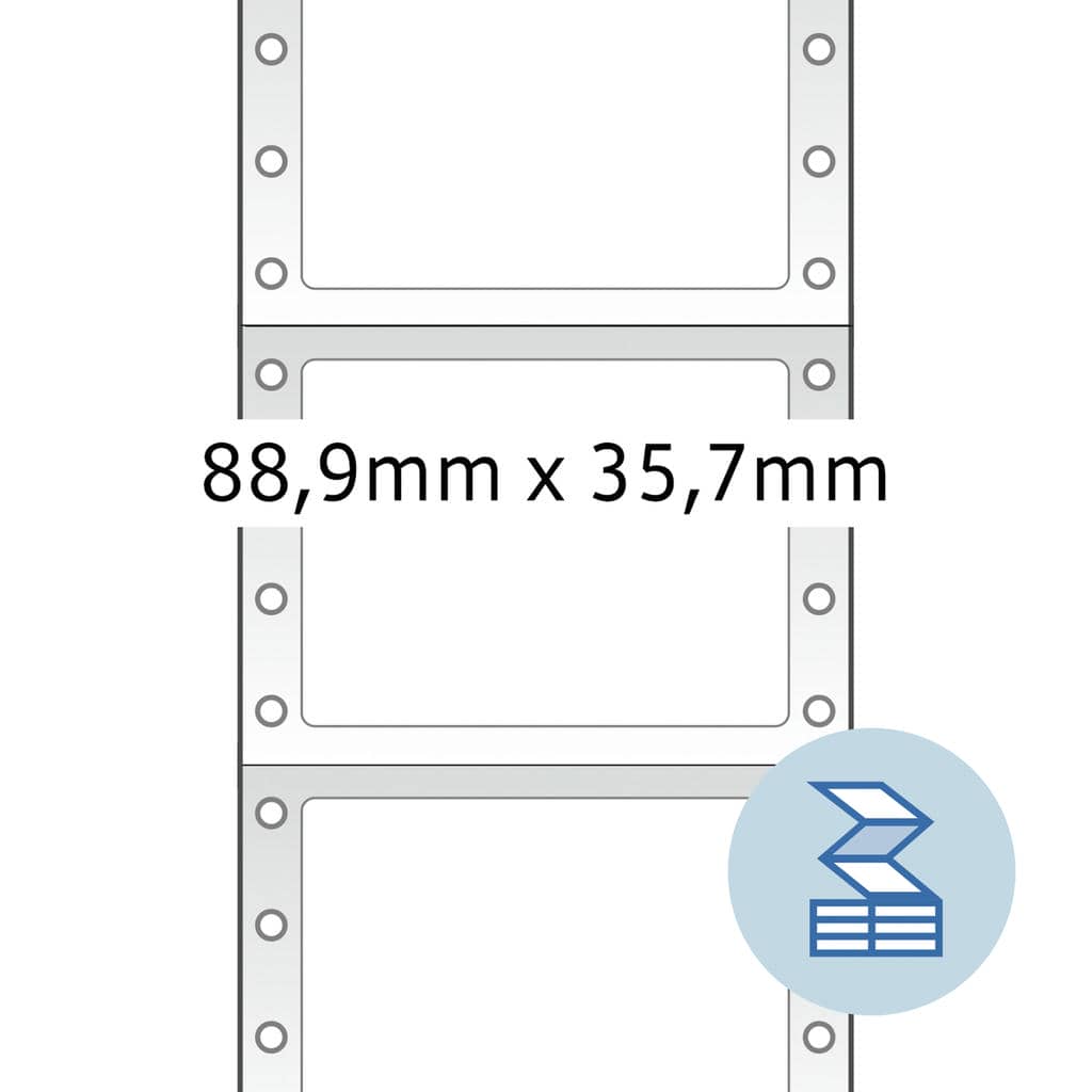 Computeretiketten endlos 1-bahnig, rot – 88,9 x 35,7 mm