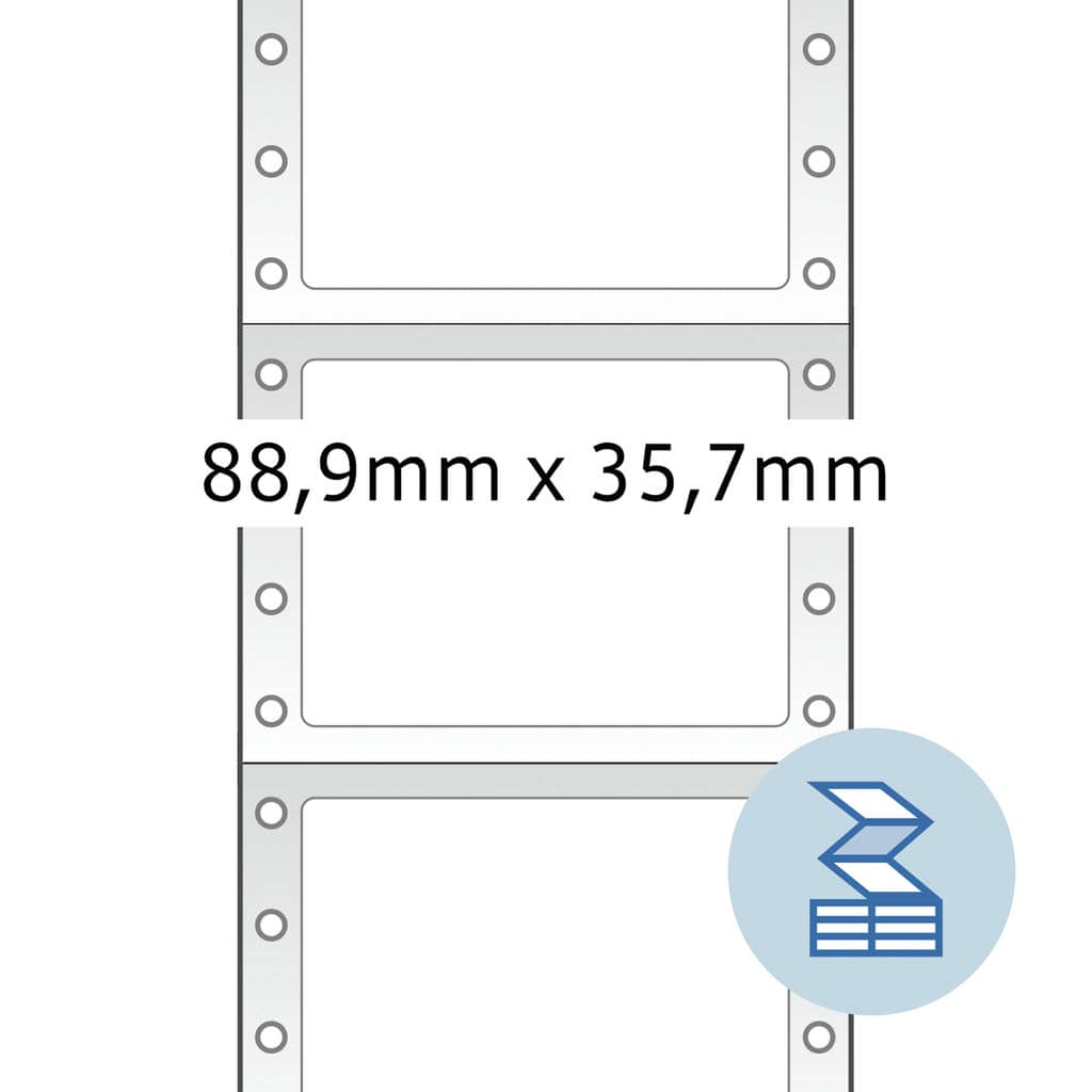 Computeretiketten endlos 1-bahnig, gelb – 88,9 x 35,7 mm