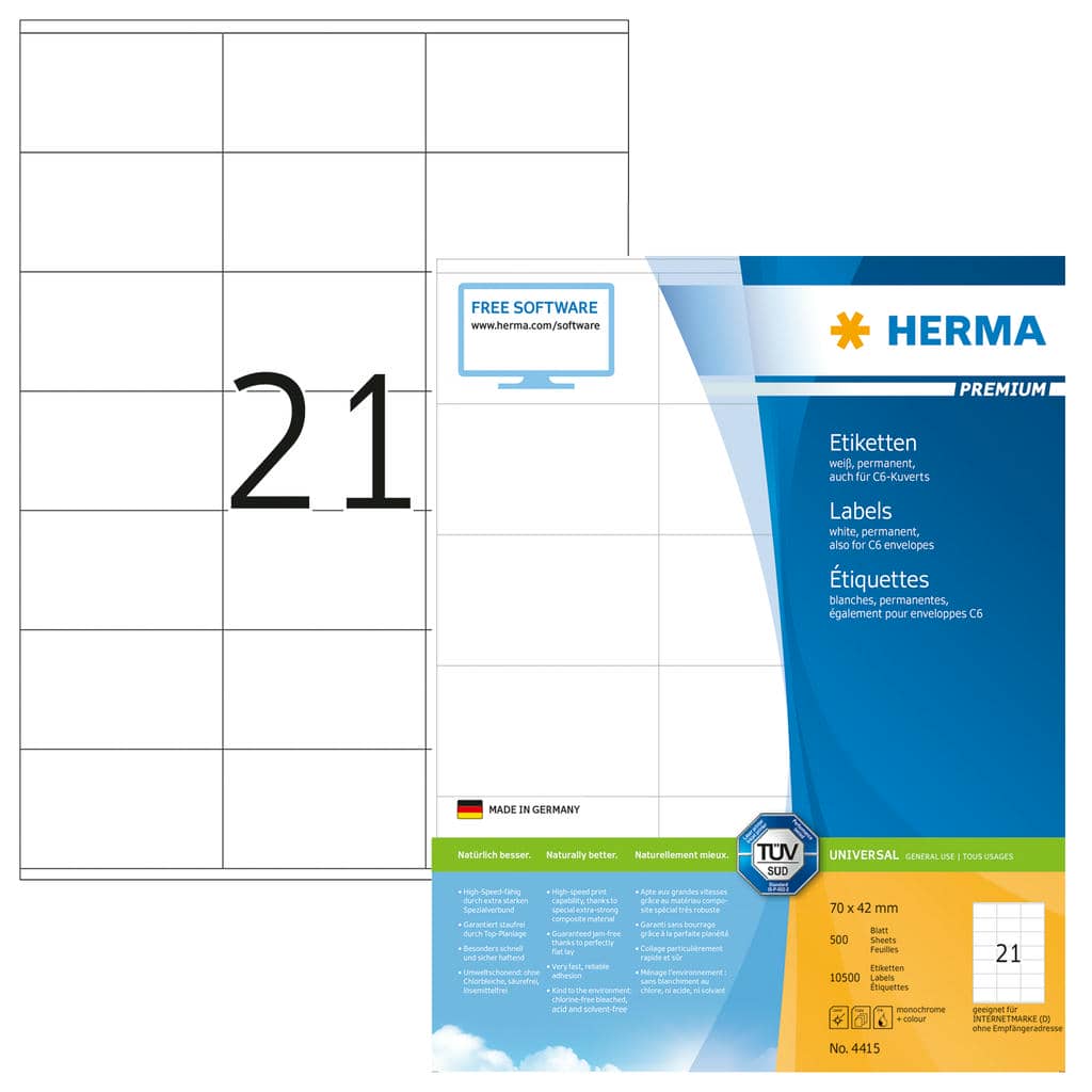 Premium Etiketten – 70 x 42 mm
