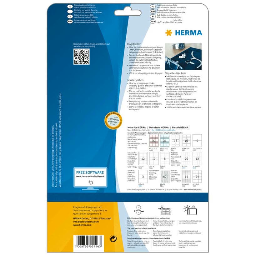 Ringetiketten, blickdicht, stark haftend – 49 x 10 mm