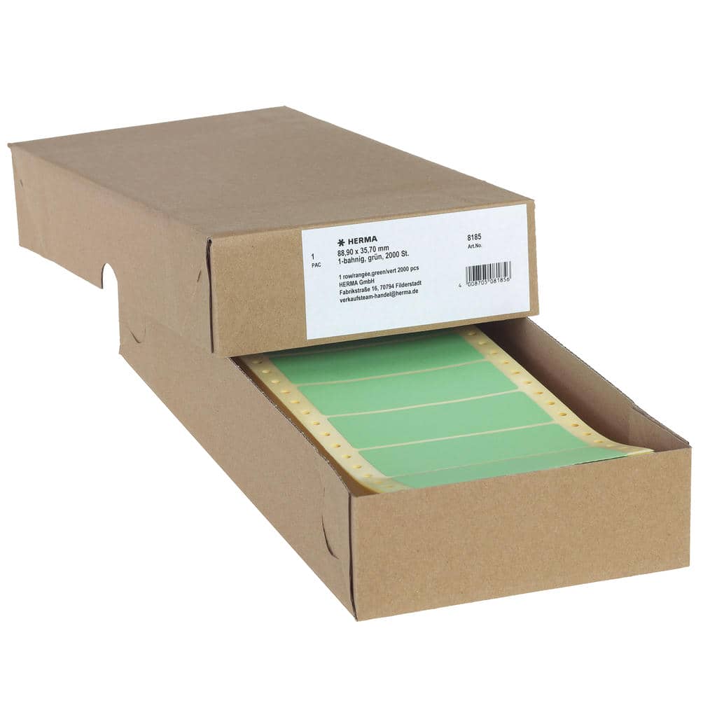 Computeretiketten endlos 1-bahnig, grün – 88,9 x 35,7 mm