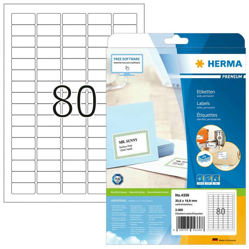 Premium Etiketten – 35,6 x 16,9 mm