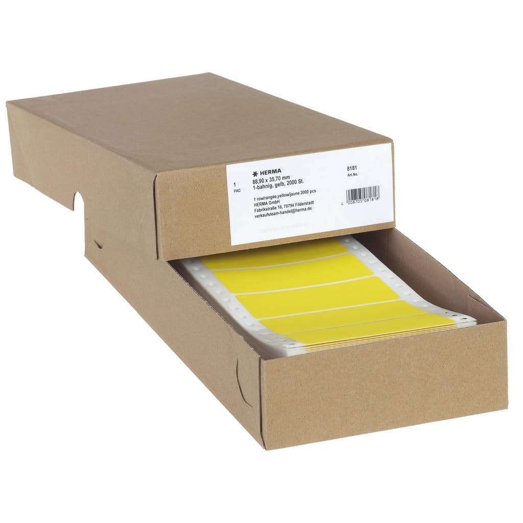 Computeretiketten endlos 1-bahnig, gelb – 88,9 x 35,7 mm