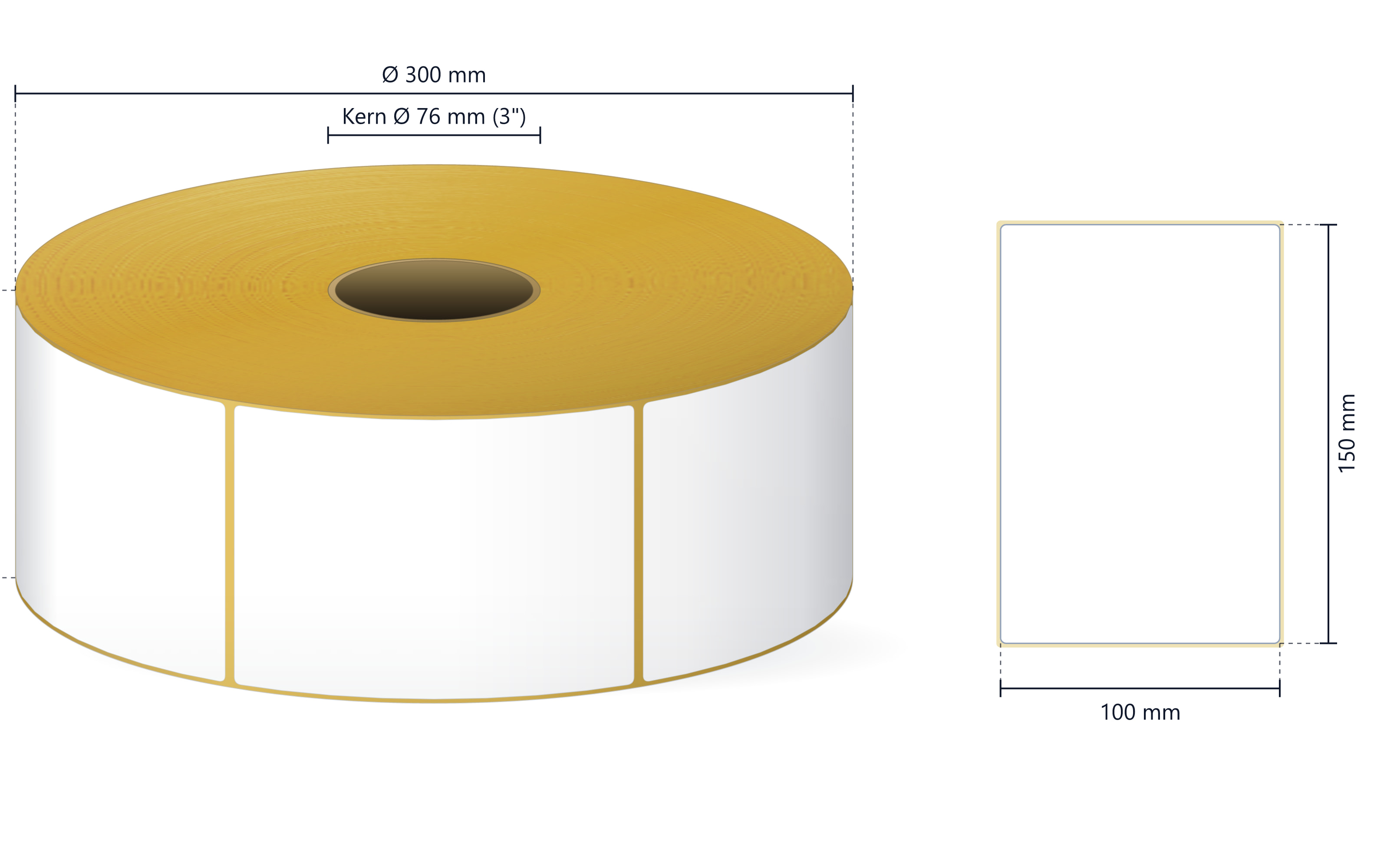 Rollenetikett Thermo ECO, 100x150 mm | 2950 Etiketten/Rolle