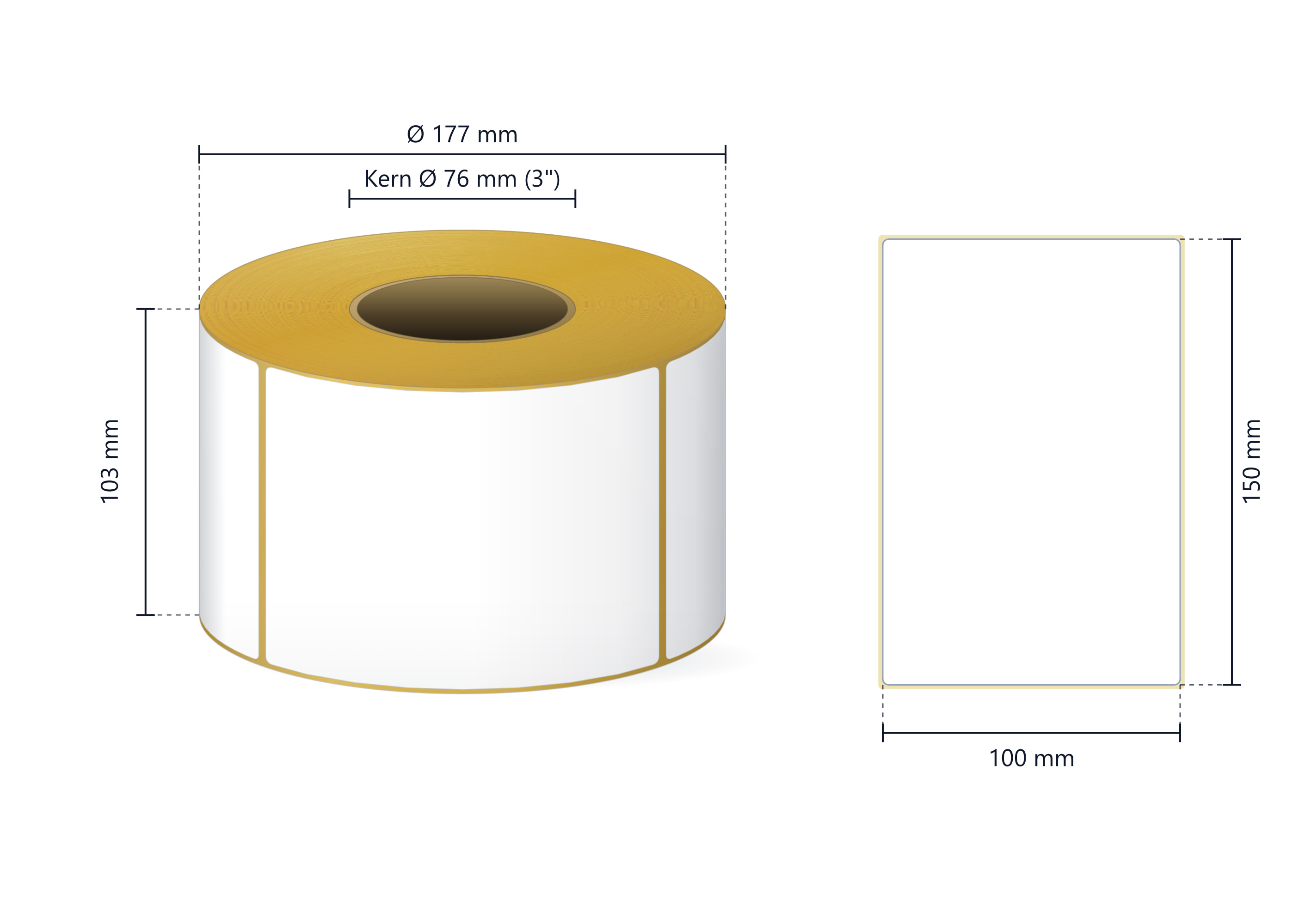 Rollenetikett Thermo ECO, 100x150 mm | 1000 Etiketten/Rolle