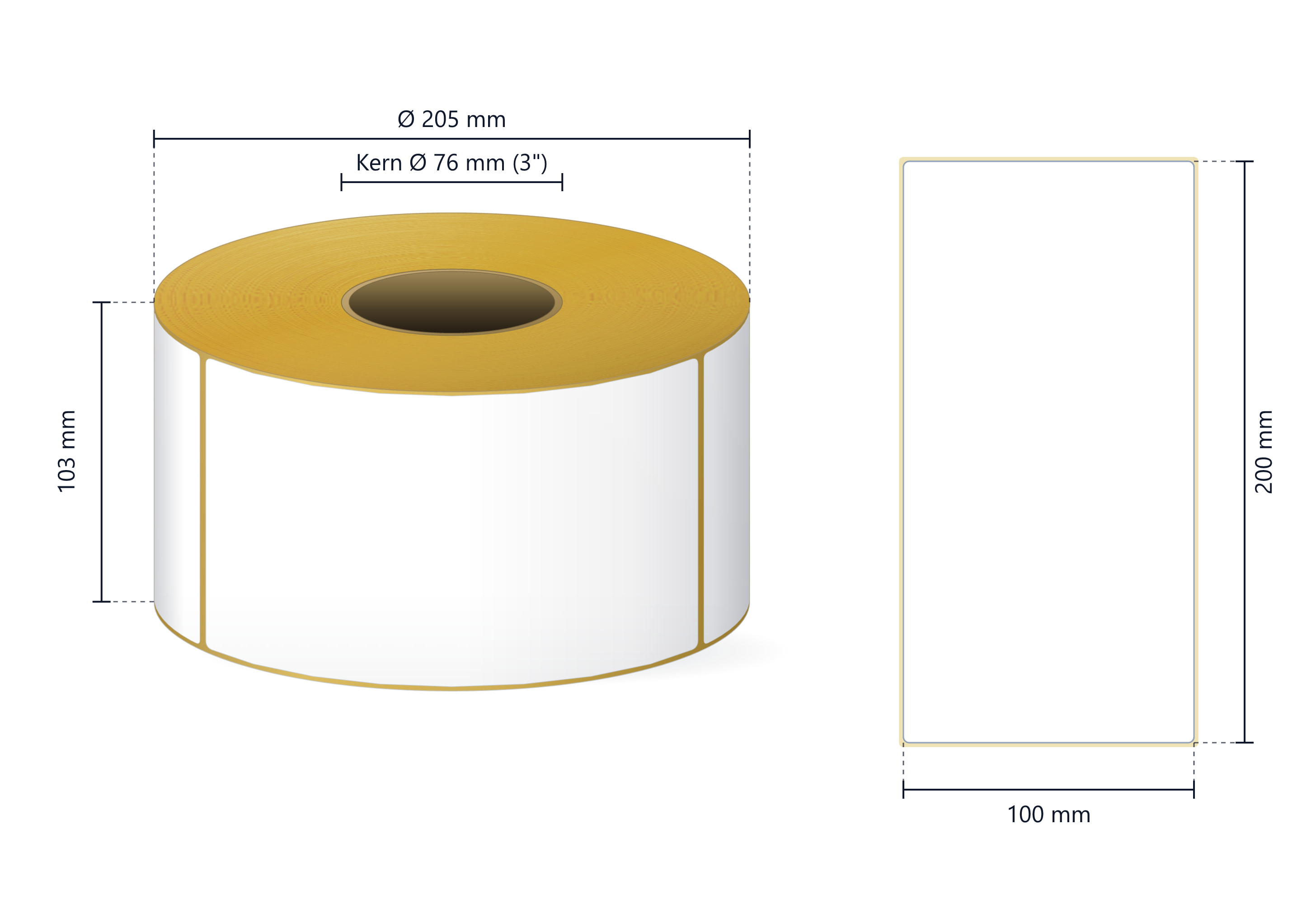 Rollenetikett Thermo ECO, 100x200 mm | 900 Etiketten/Rolle