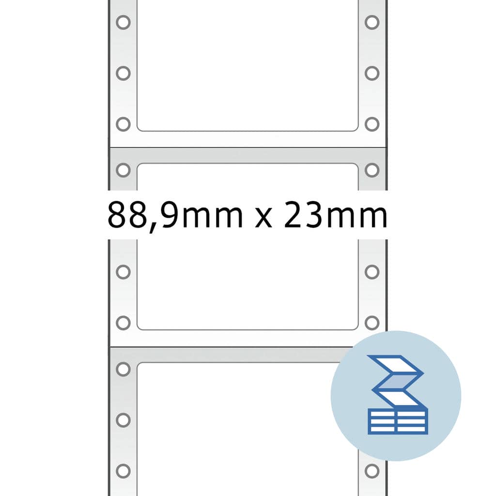 Computeretiketten endlos 1-bahnig – 88,9 x 23,0 mm
